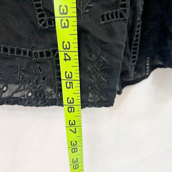 Johnny Was Ella Embroidered Mini Dress Black Square Neck Silk Boho Size Small - Picture 8 of 8